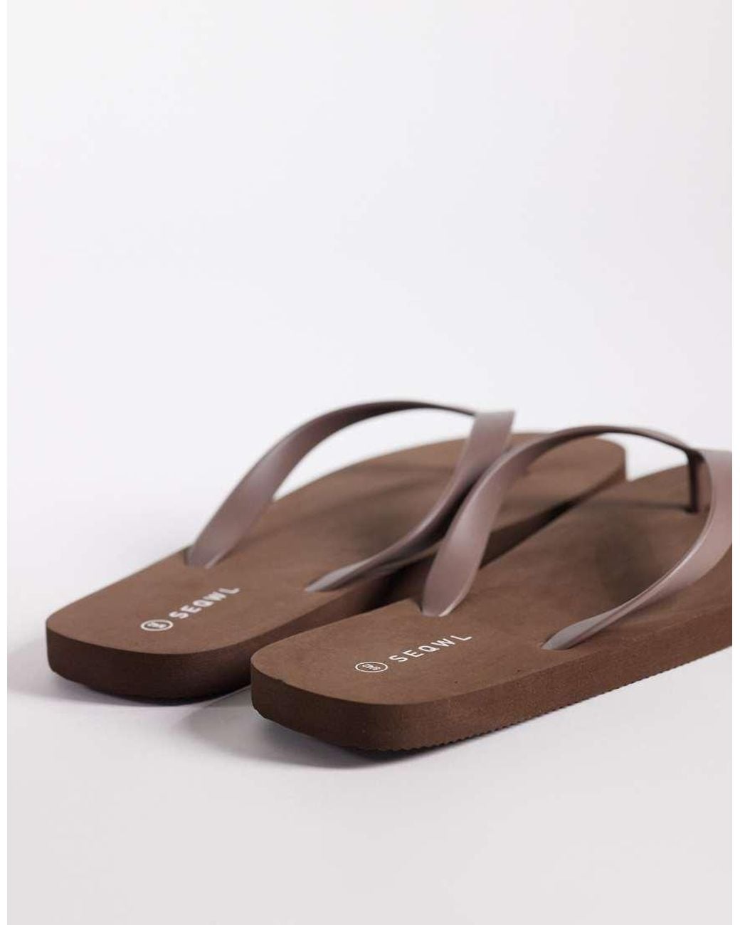 SEQWL Brown Flip Flops for men