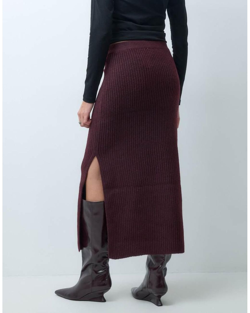 Pieces Blue High Waisted Knitted Maxi Skirt Co-ord