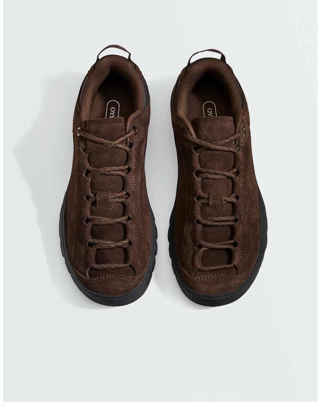 Oysho Brown Split-leather Trainers