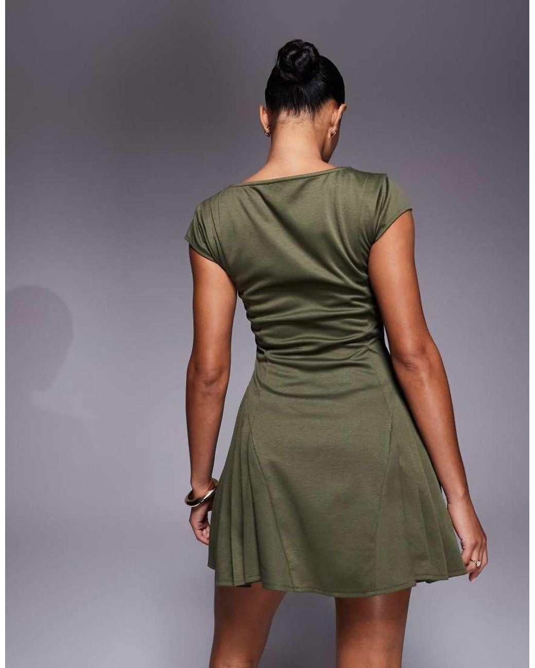ASOS Green Godet Mini Dress