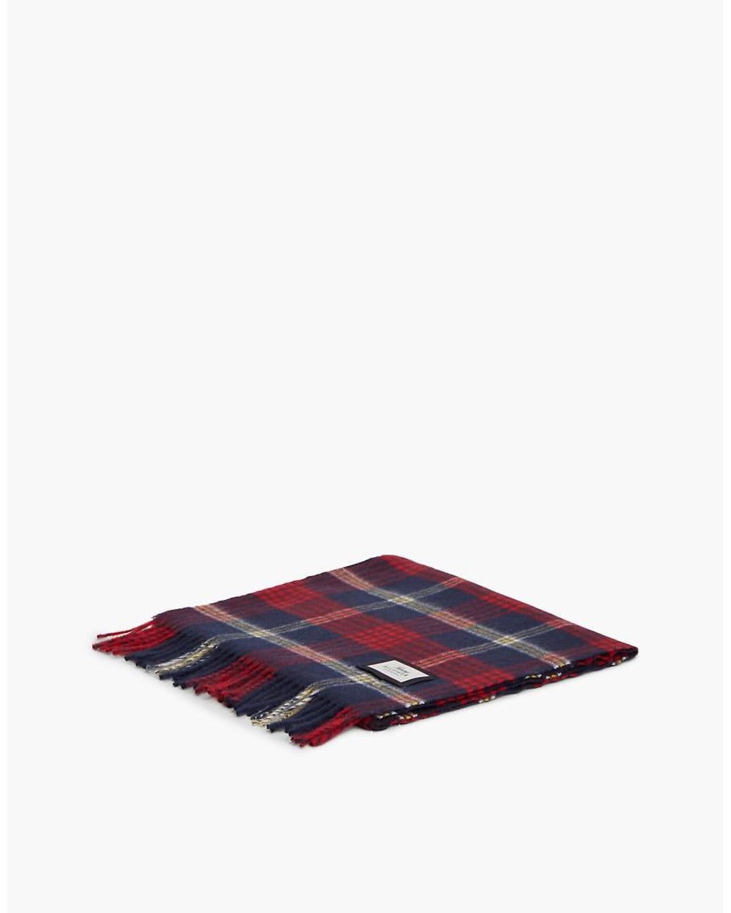 Tommy Hilfiger Red Pure Wool Jacquard Check Scarf for men