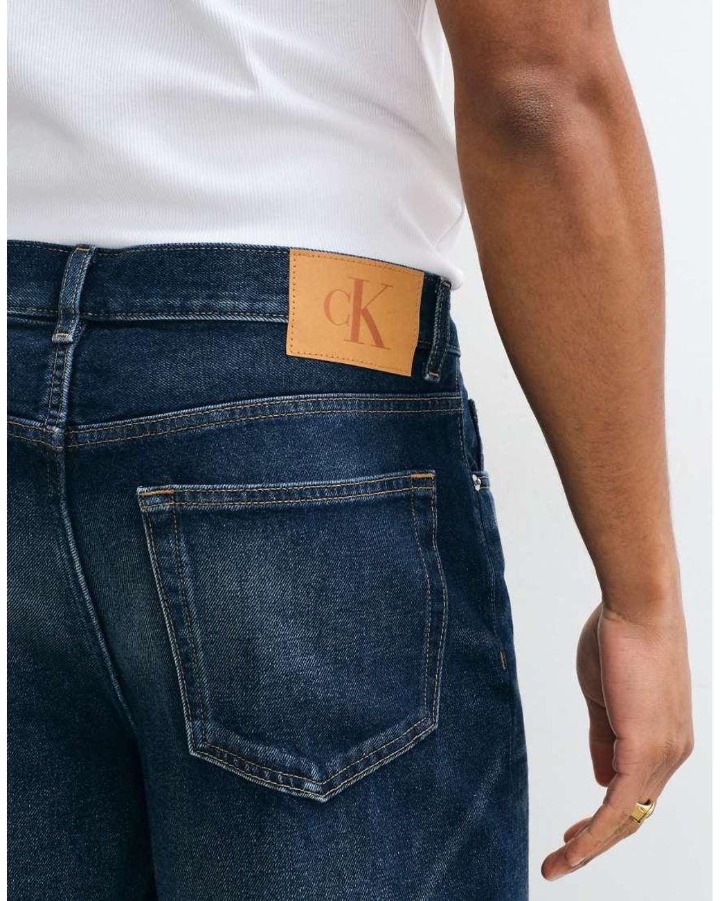 Calvin Klein Blue Relaxed Straight Leg Jeans for men