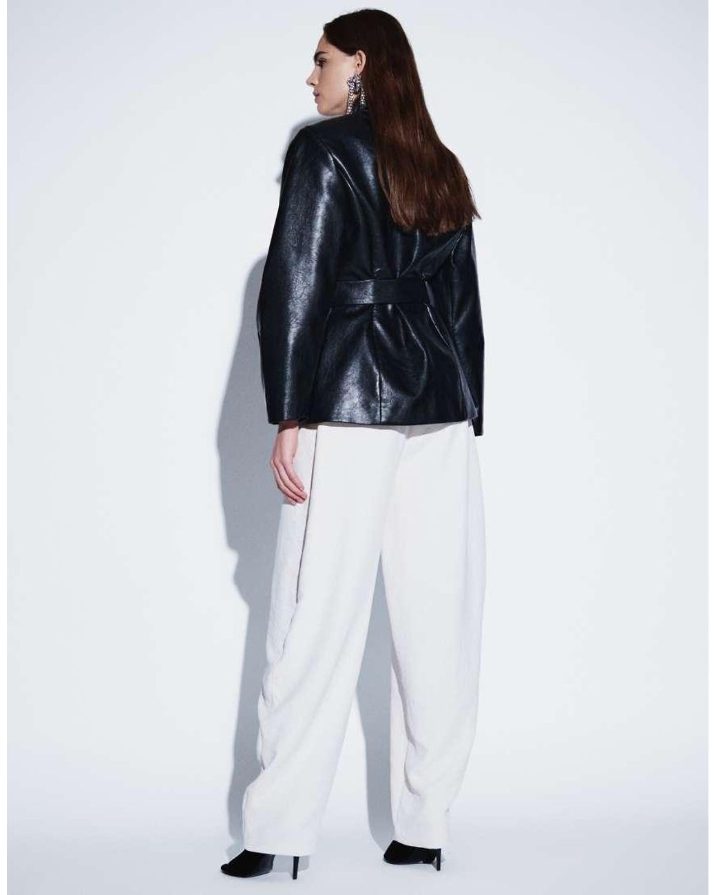 ASOS Natural Tailored Tuexedo Trouser With Wrap Waist