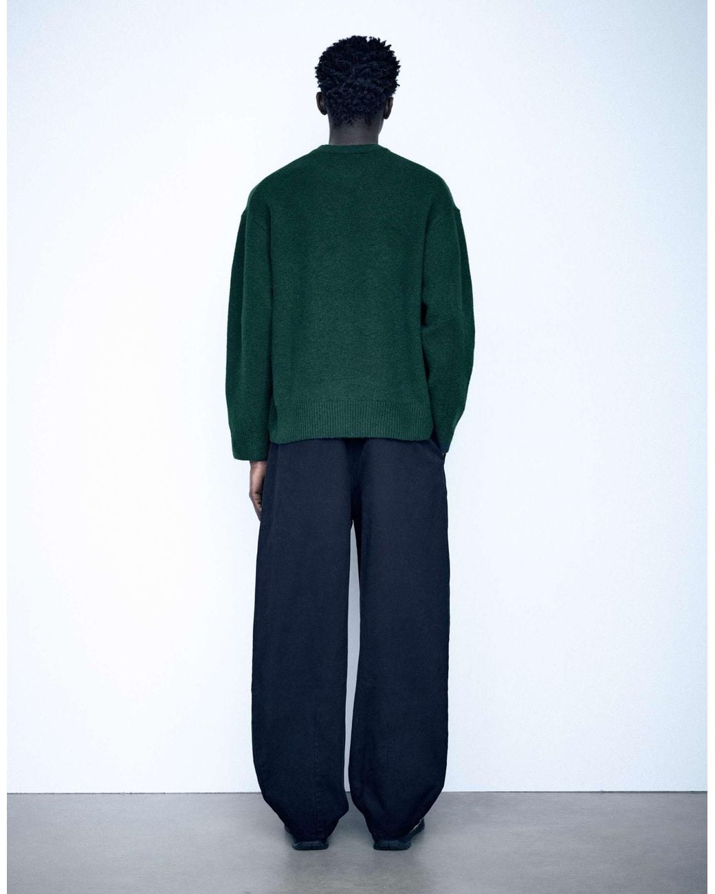 Pull&Bear Basic-pullover mit rundhalsausschnitt in Green für Herren
