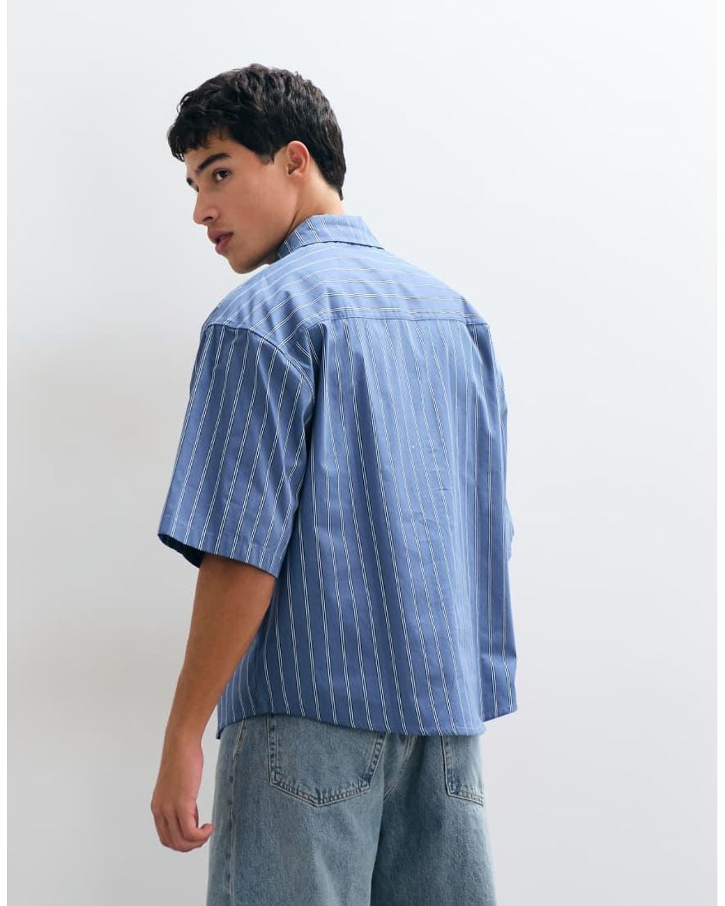 ASOS Blue Oversized Stripe Shirt for men