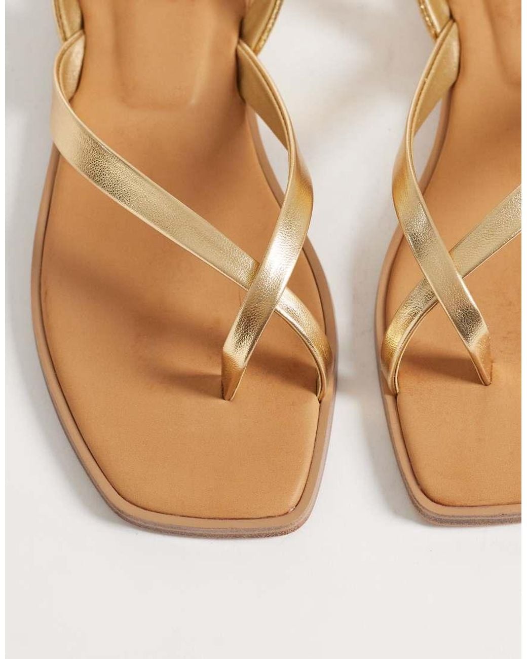 ALDO Metallic Daressi Thong Flat Sandals With Ankle Strap