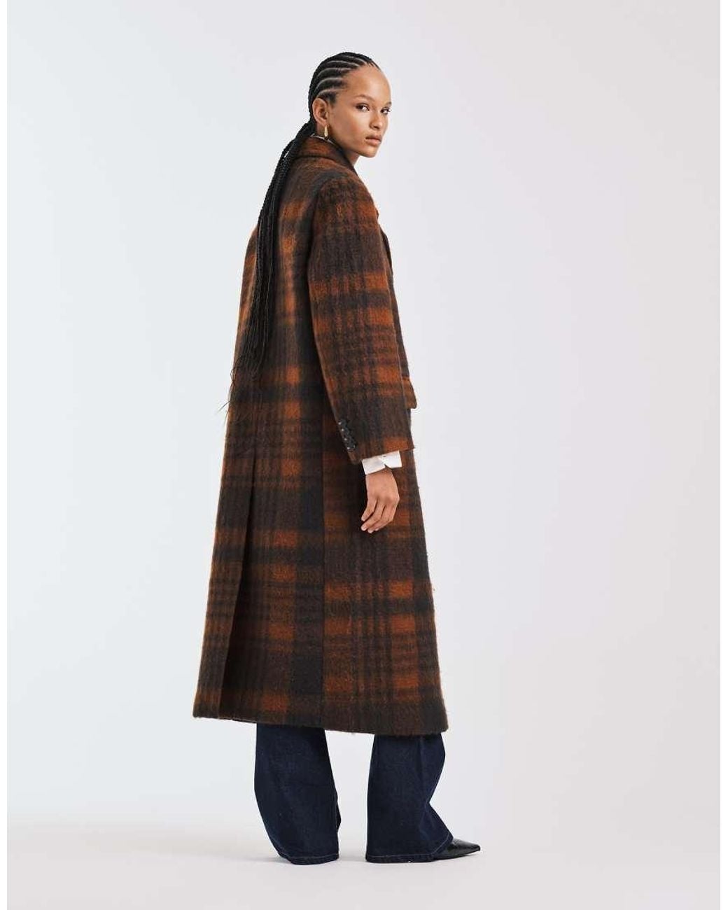 ASOS Multicolor Premium Brushed Wool Blend Dad Coat