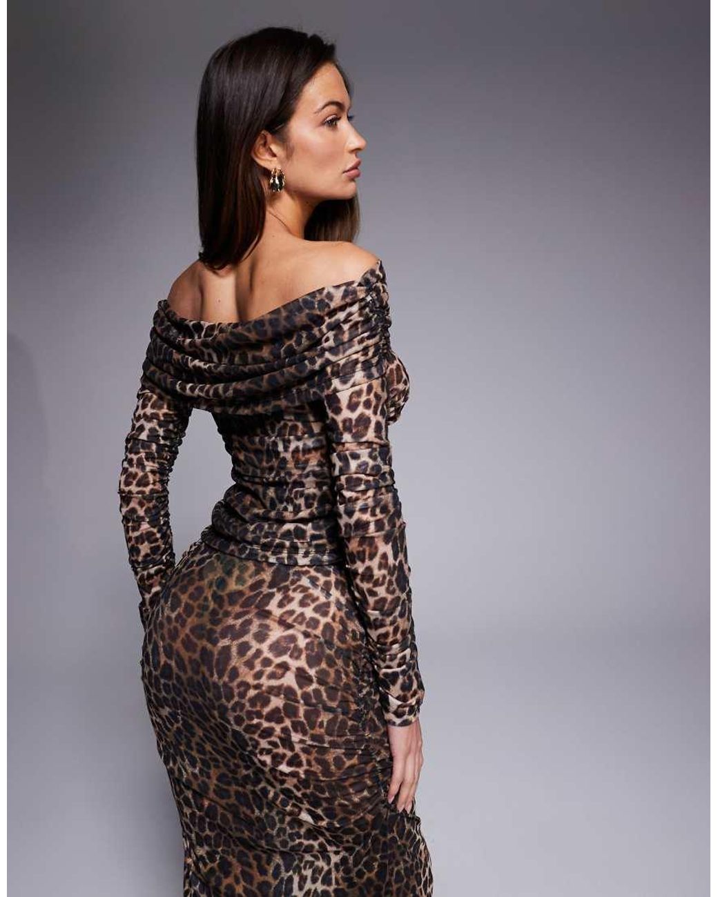 South Beach Brown Mesh Bardot Beach Top