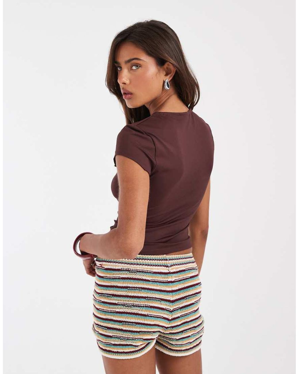 ASOS Red Polyamide Slinky Baby Tee