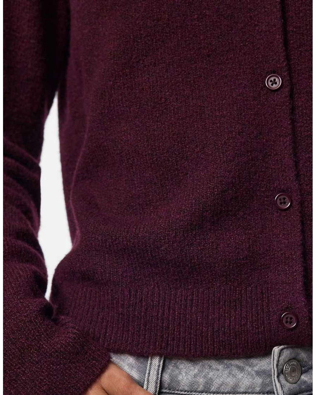 Pieces Purple Knitted Cardigan