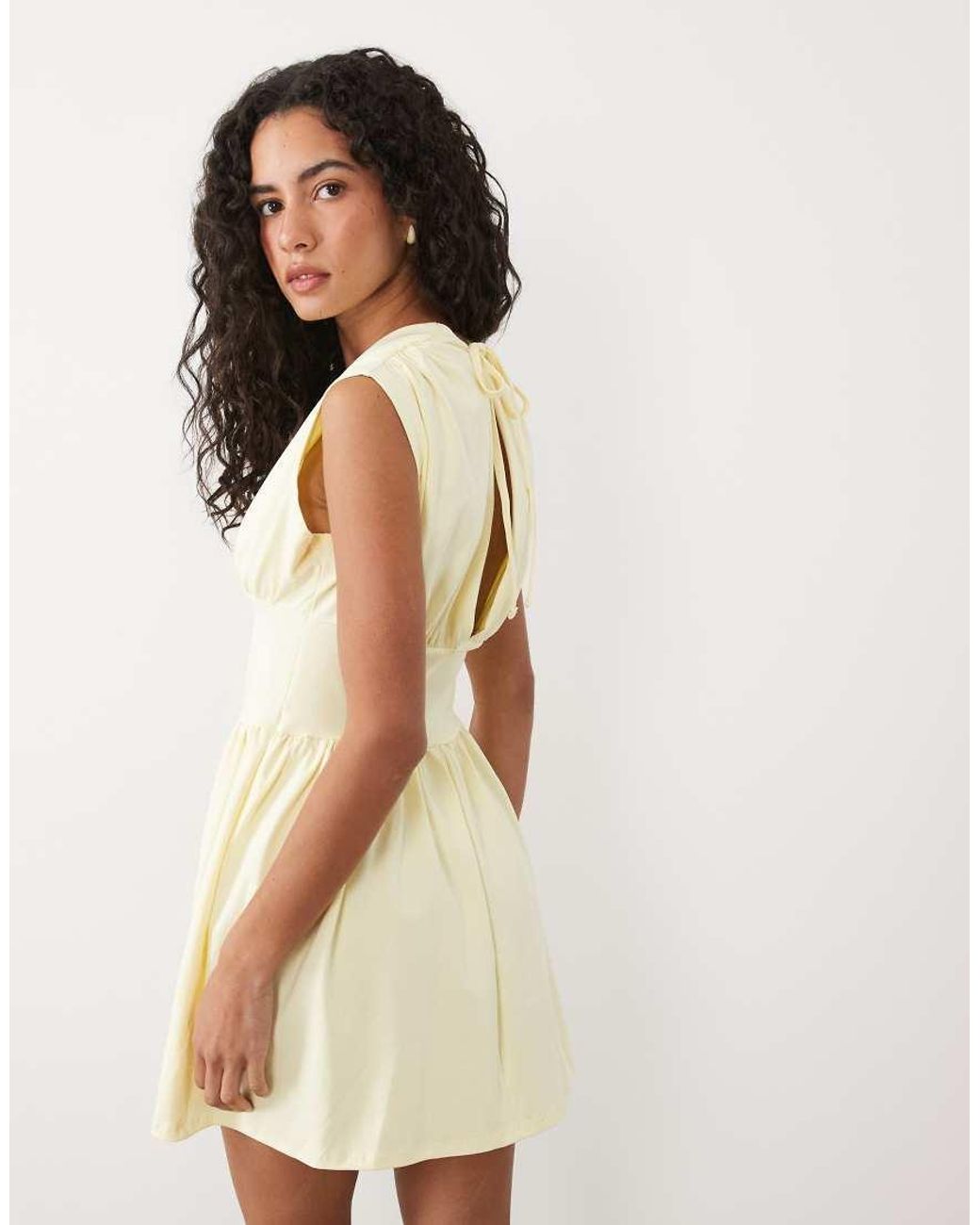 ASOS Natural Short Sleeve Cinched