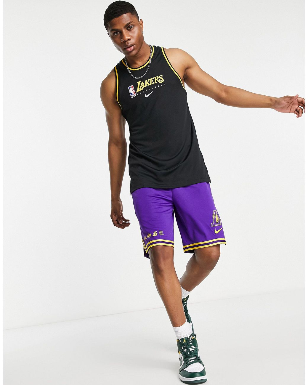 Nike Basketball Nba La Lakers Dna Unisex Shorts in Purple for Men