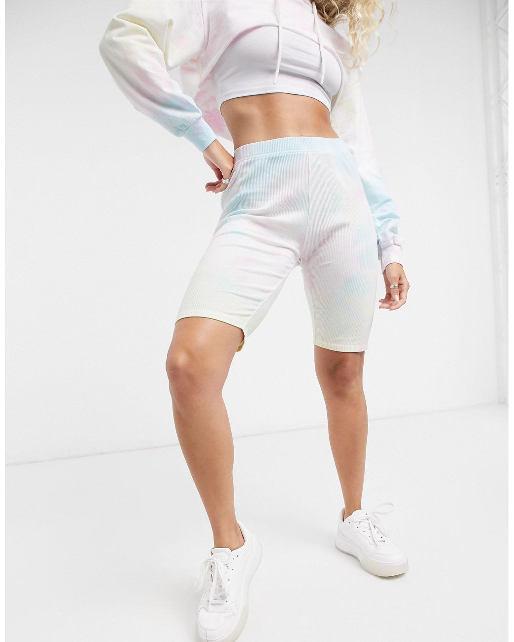 Bershka leggingshort Met Tie-dye, Combi-set in het Wit - Bespaar 22% - Lyst
