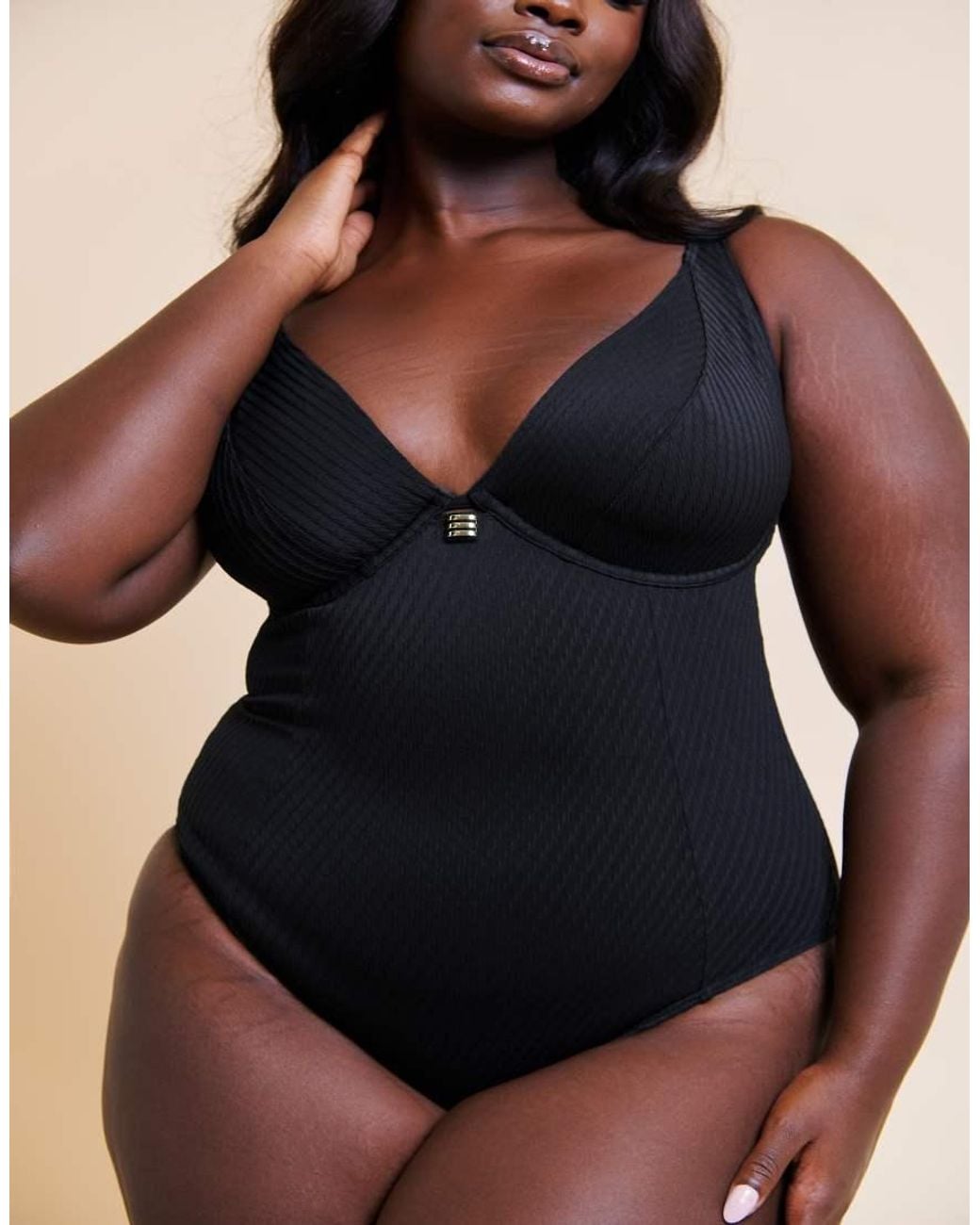 Curvy Kate Black Jet Set Multiway Plunge Swimsuit Fuller Bust