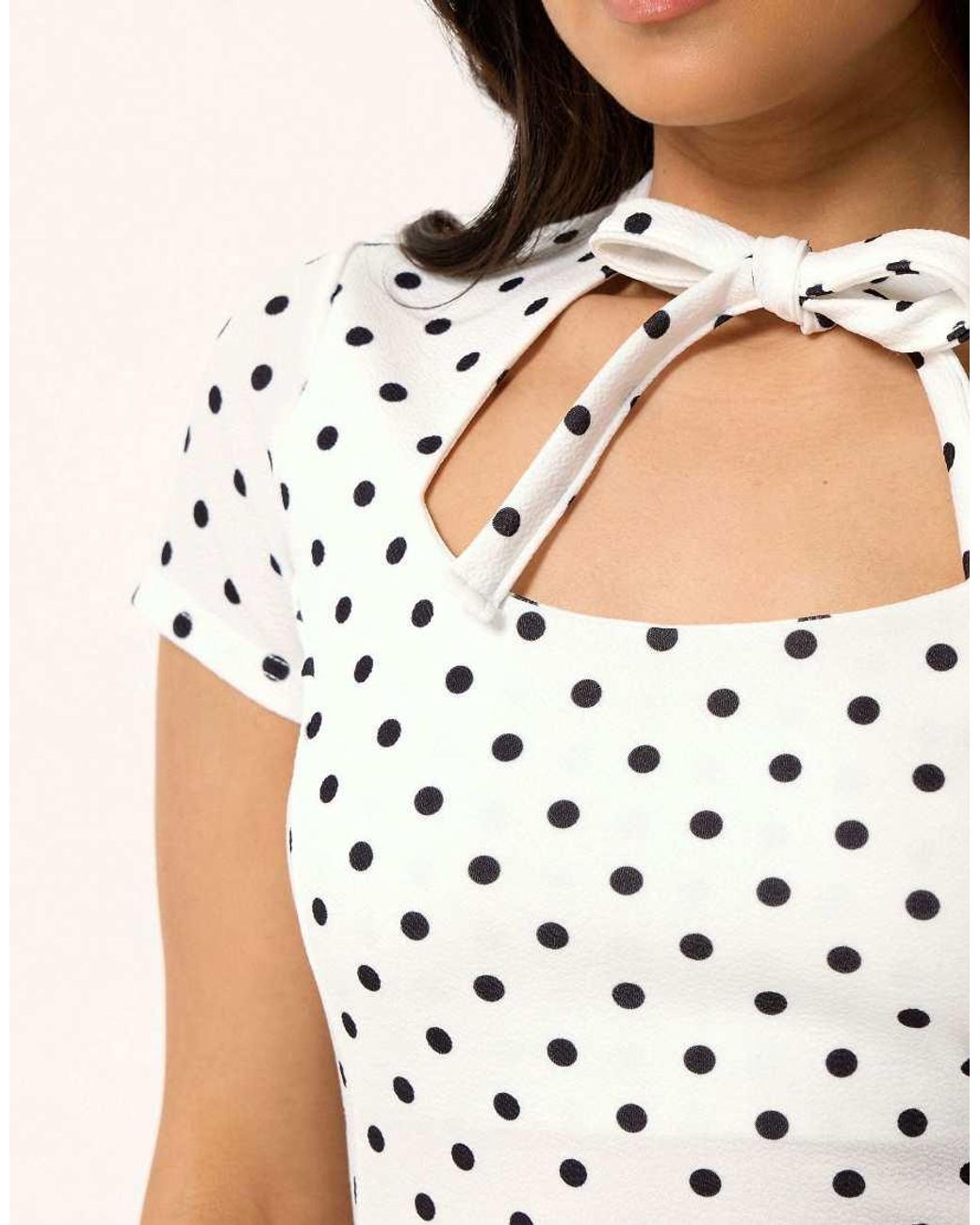PixieGirl White Petite Polka Dot Mini Dress