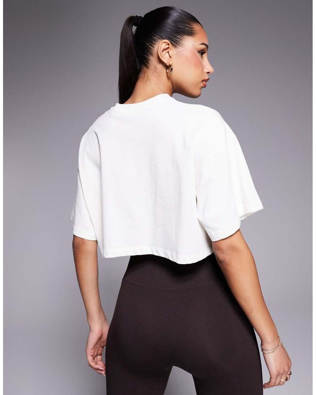 4505 White Icon Heavyweight Cotton Cropped T-shirt With Quick Dry Finish