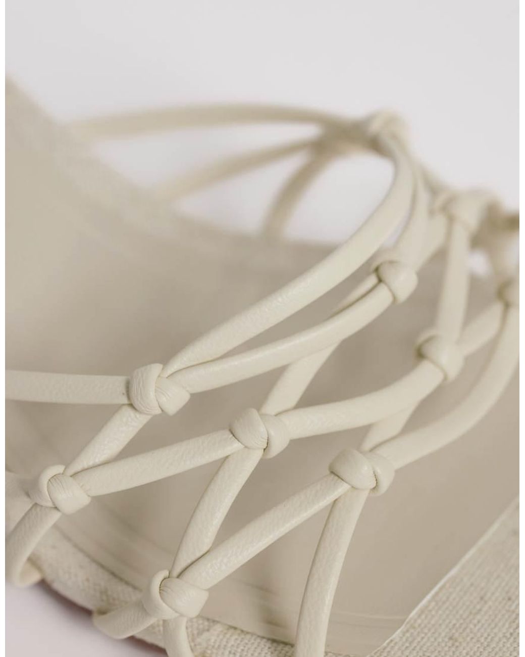 ASOS Natural Hana Strappy Knotted Block Heeled Mules