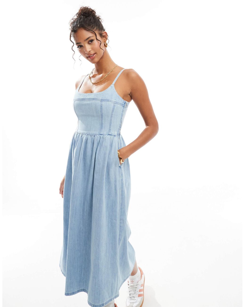 white christmas dresses Tribal Denim Darling Midi Dress main image 0
