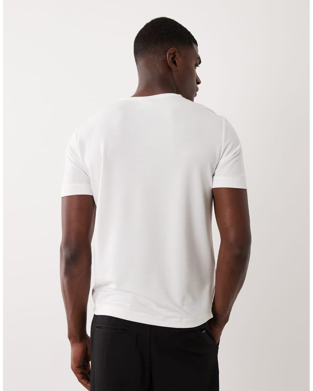Mango White Relaxed Fit T-Shirt for men