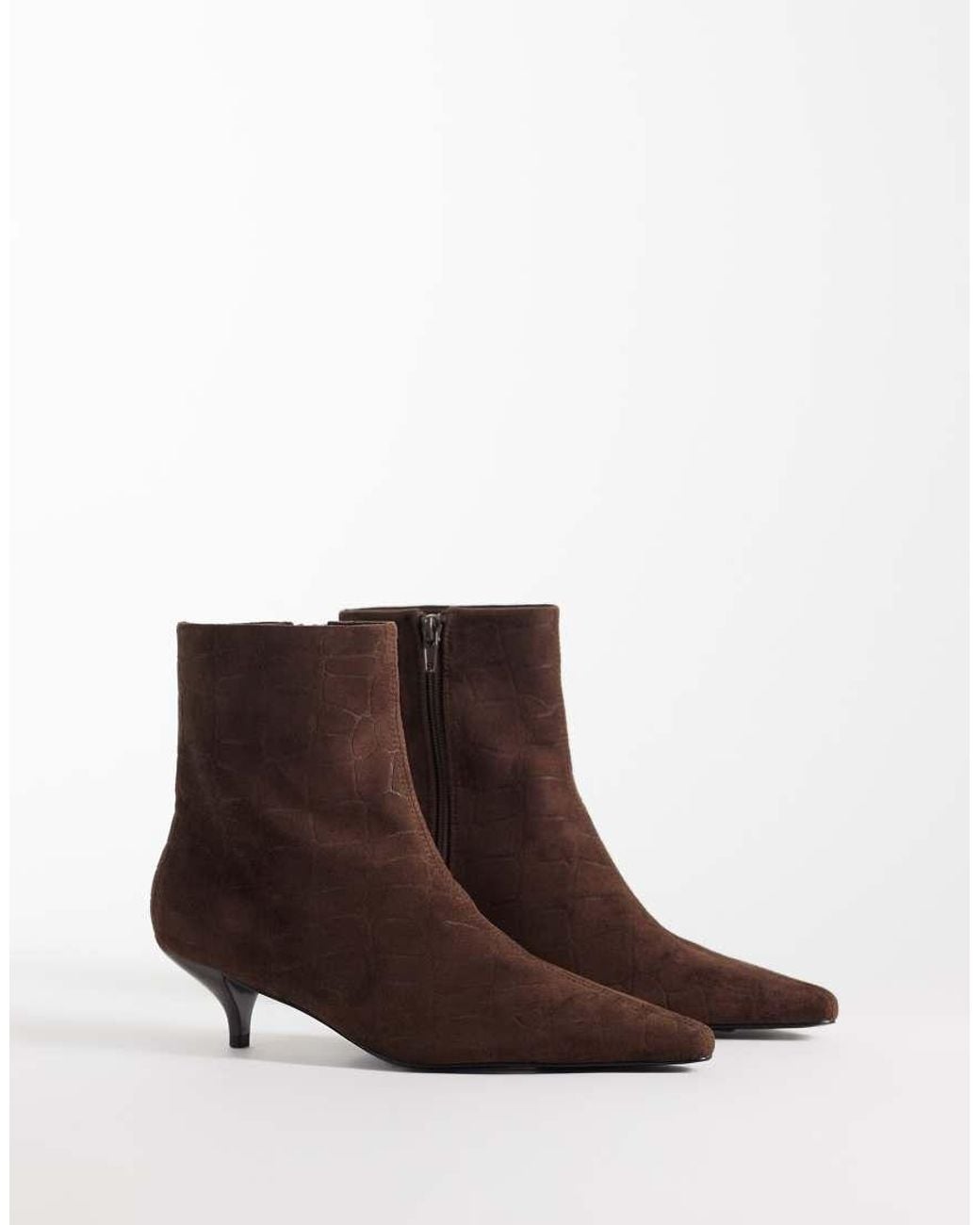 ASOS Brown Rosia Kitten Heel Ankle Boots
