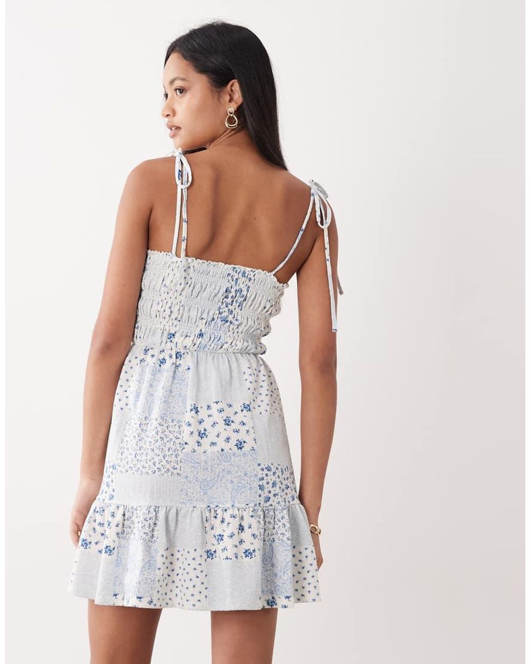 Miss Selfridge White Shirred Cami Mini Dress