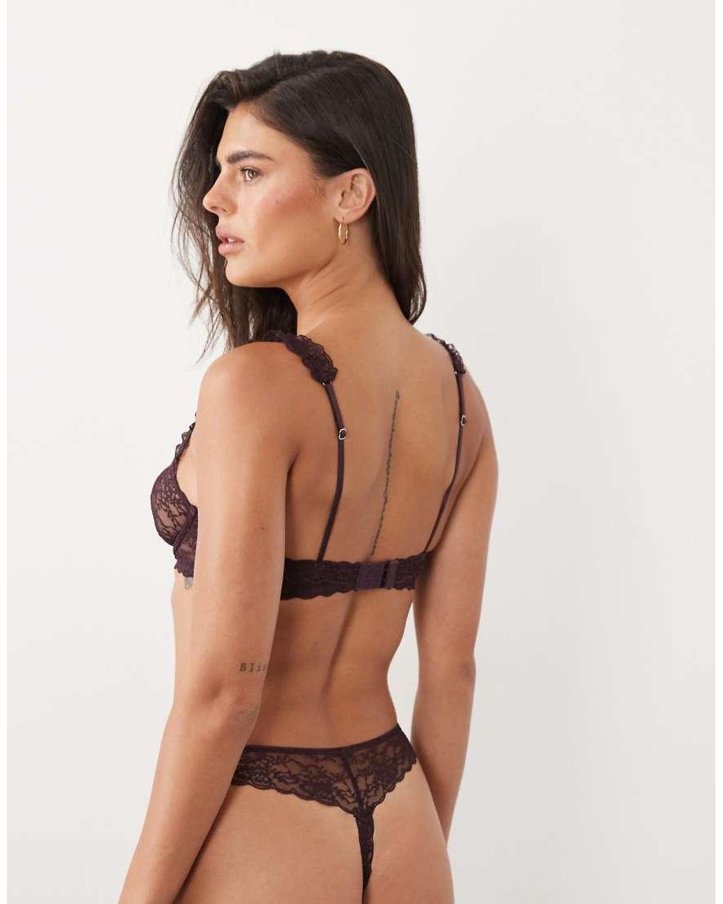ASOS Black Lucinda Lace Underwired Balcony Bra