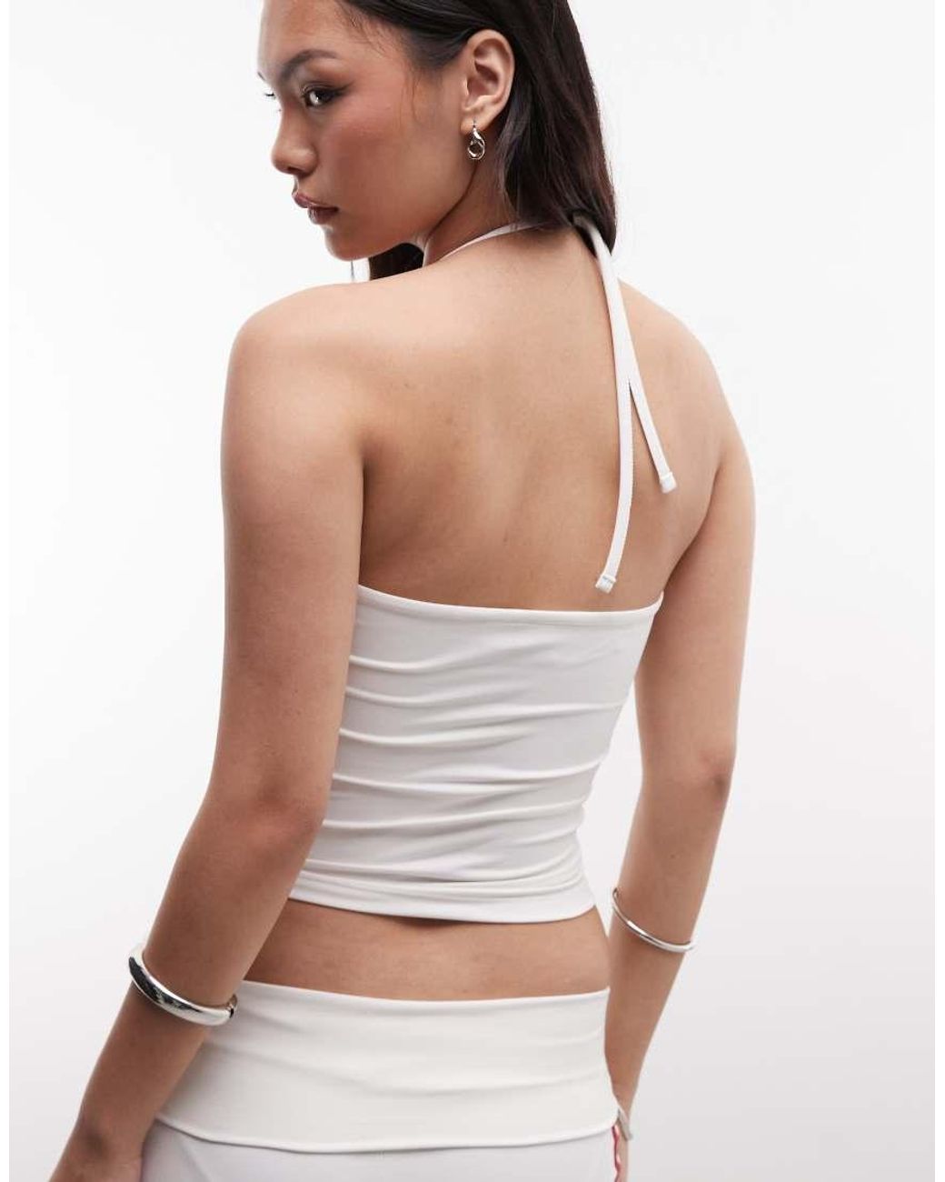 Collusion White Sporty Thin Halter Top