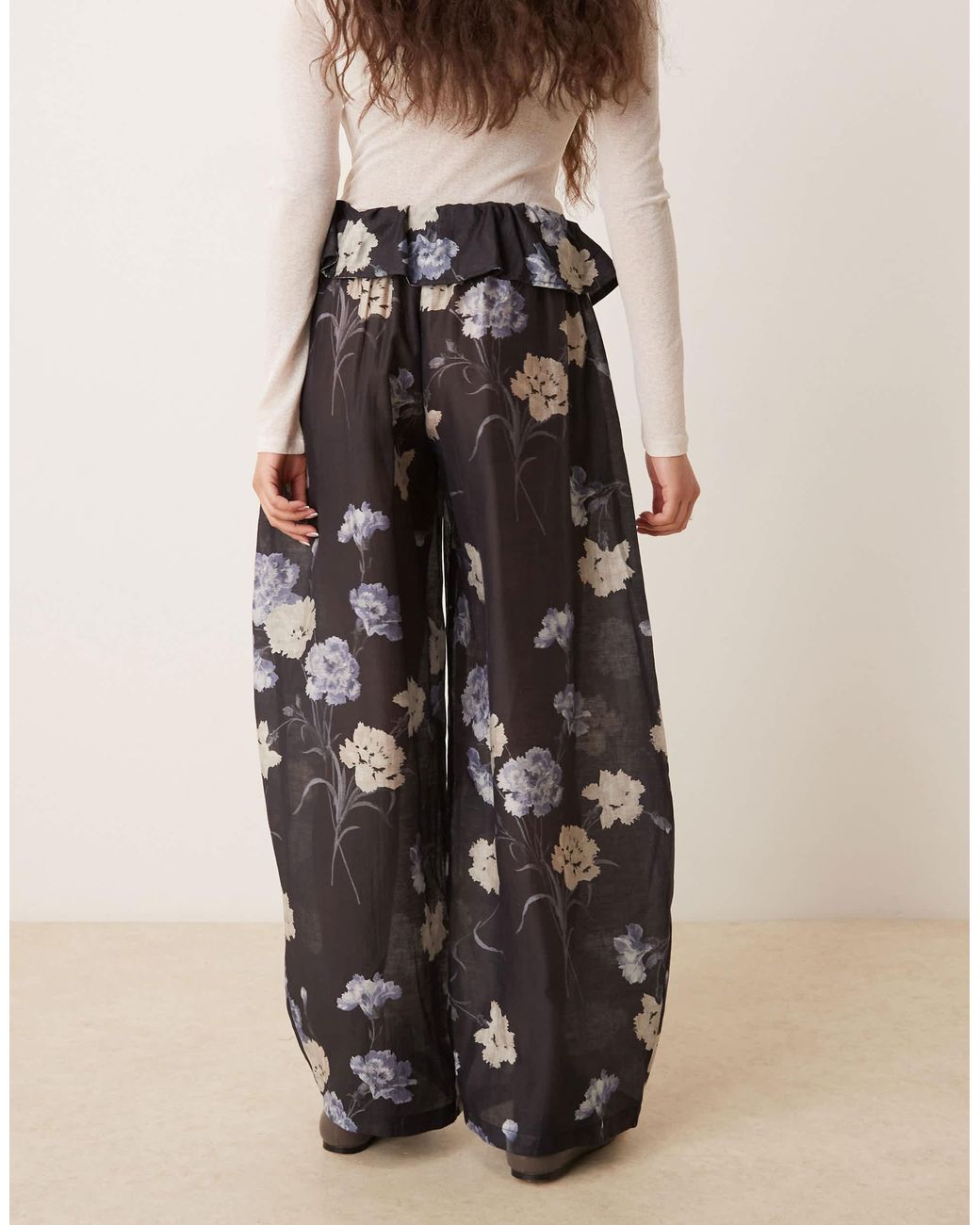 ASOS Multicolor Foldover Waist Detail Balloon Trousers