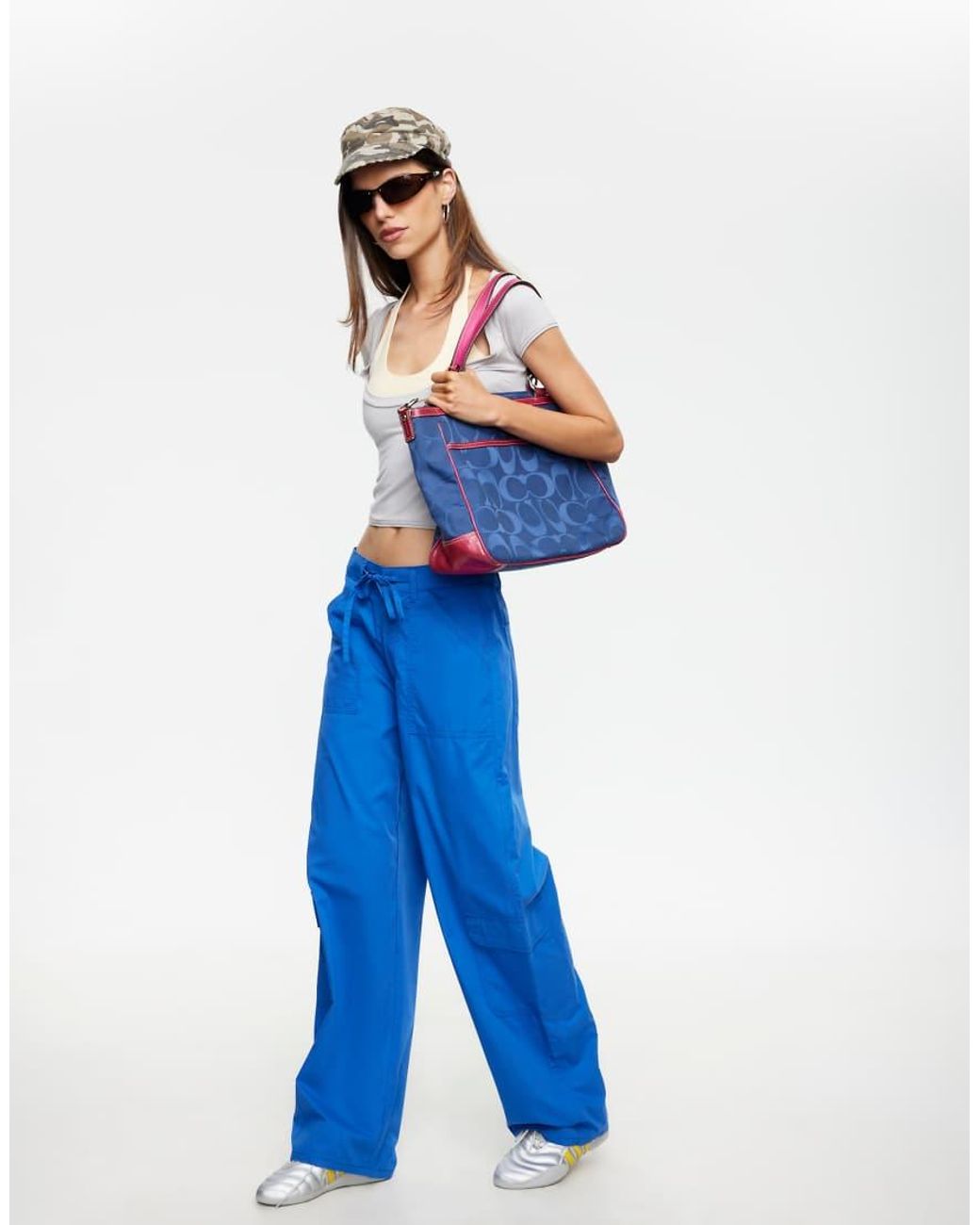 Lioness Blue Venice Tie Waist Pocket Detail Cargo Pants