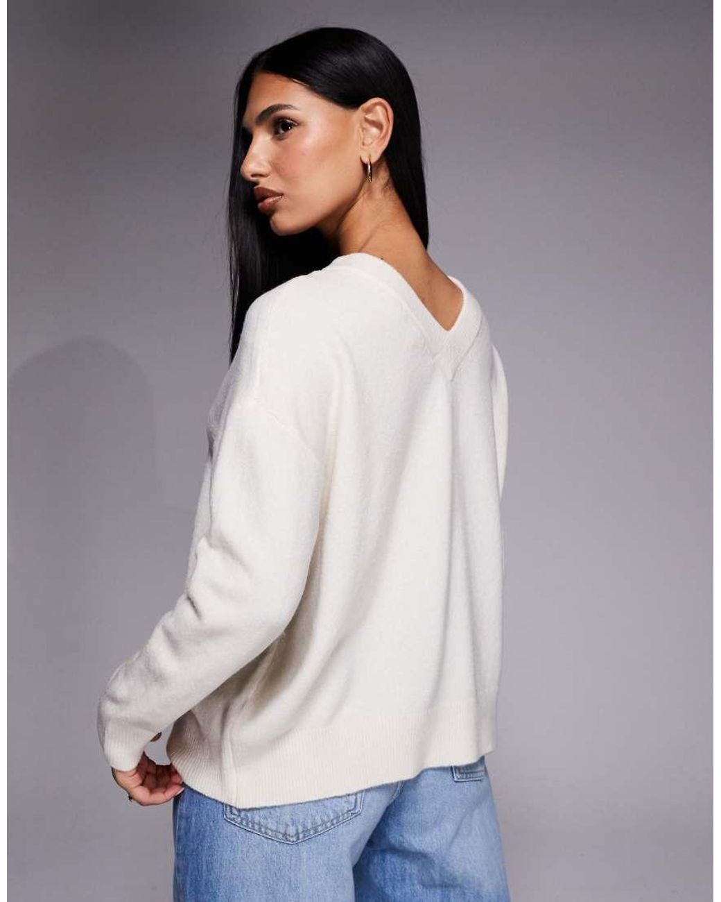 River Island Gray V Neck And Back Detailed Cardigan