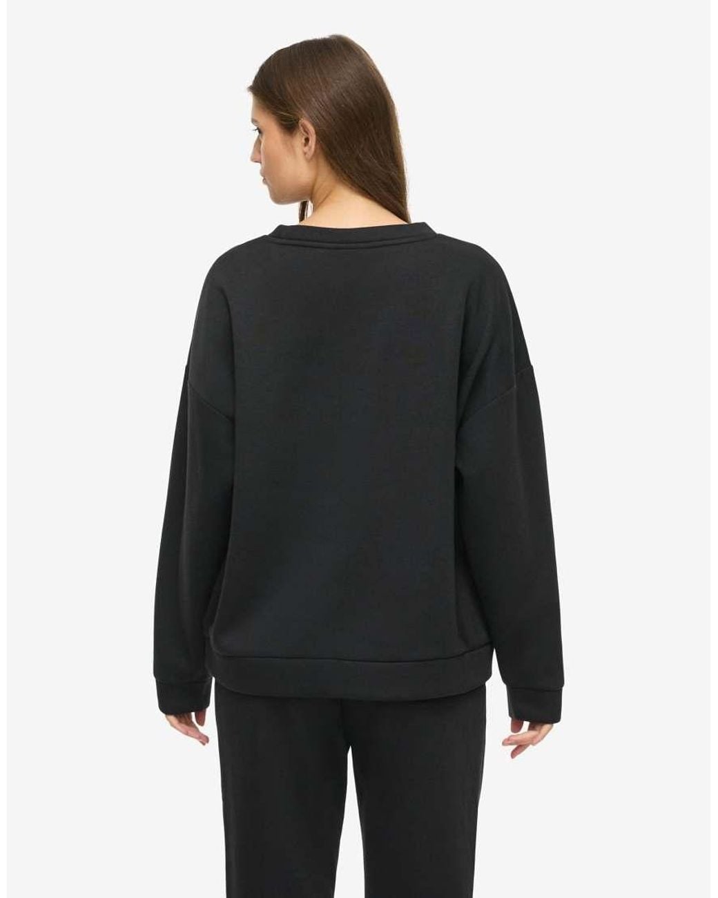 Noisy May Black Bloom Ribbed Loose Fit Crew Neck Sweatshirt