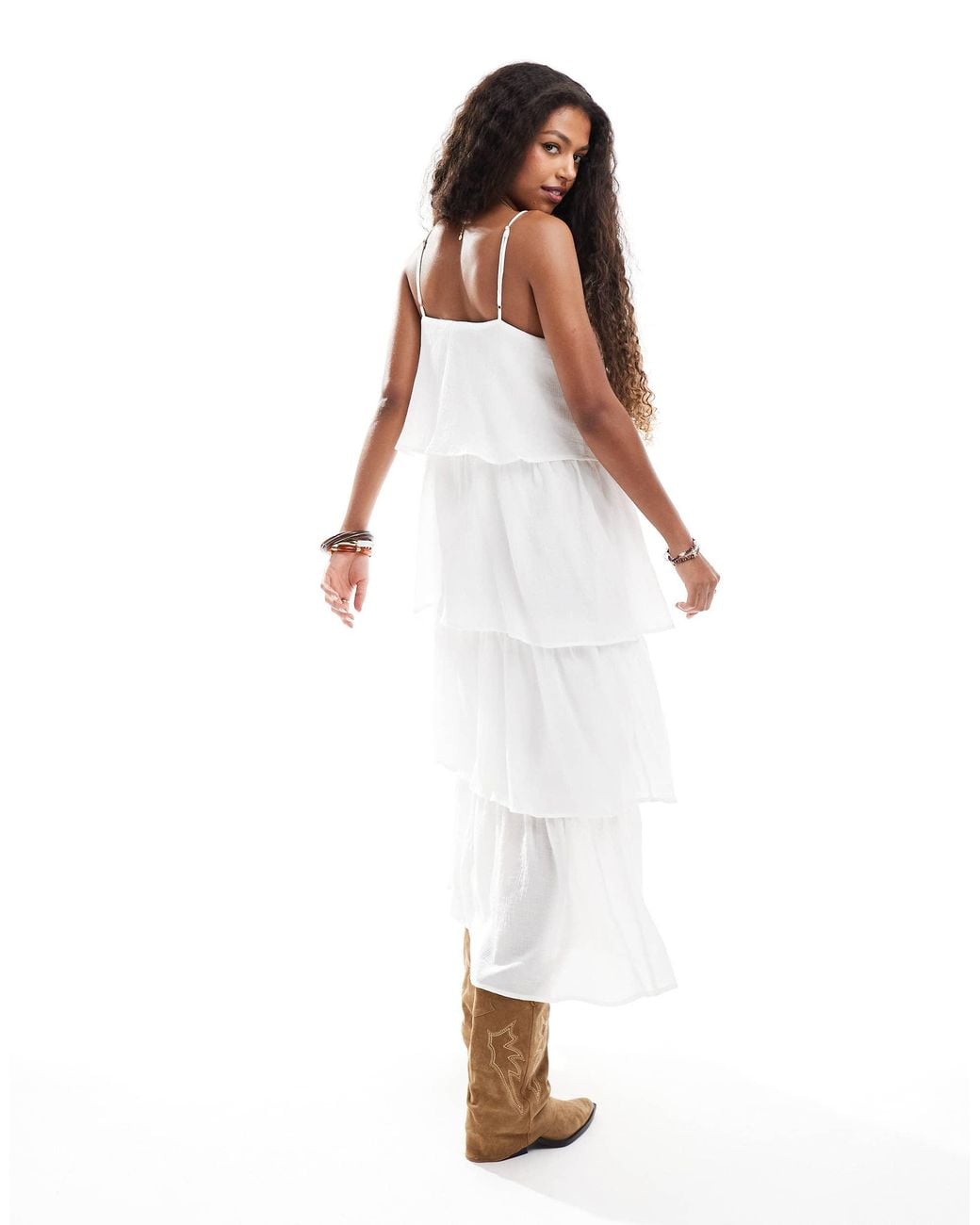 Object White – gestuftes boho-maxikleid