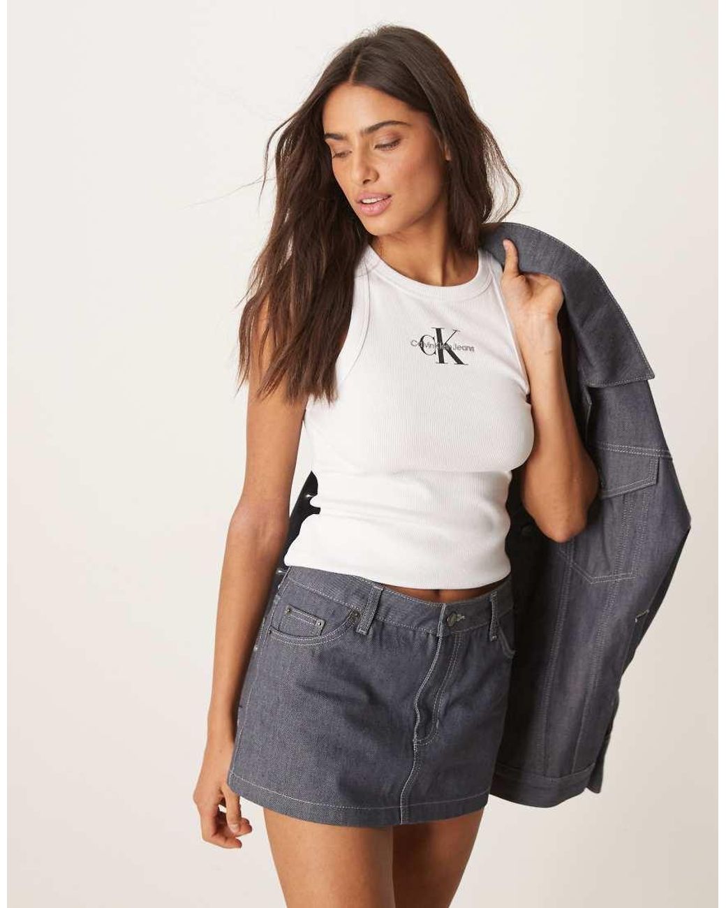 Calvin Klein Gray Monologo Rib Singlet