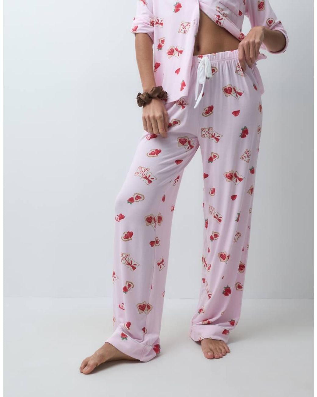 Boux Avenue Pink Modal Revere Long Sleeve Pyjama Set