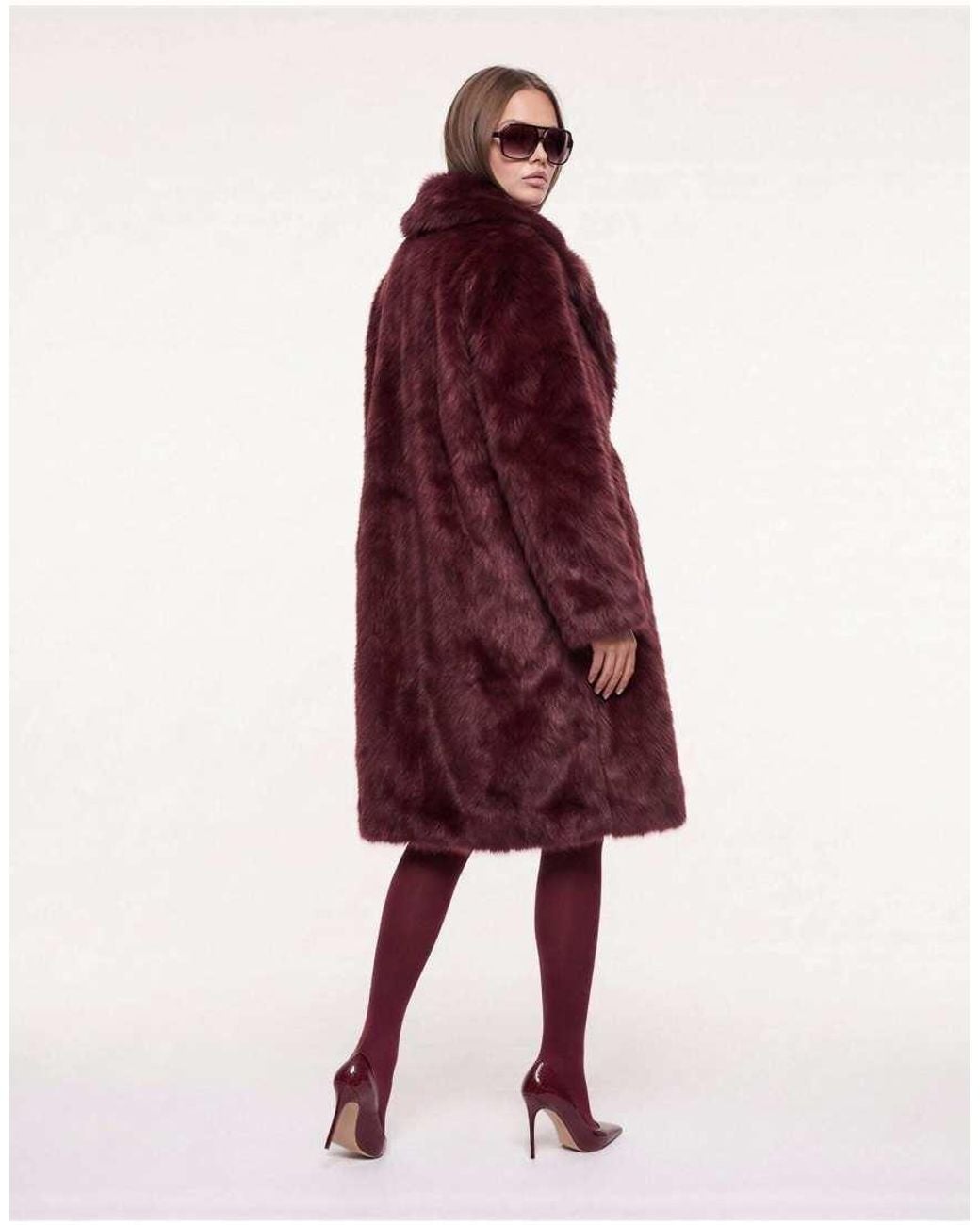 Harry Brown Red Solene Long Fur Coat