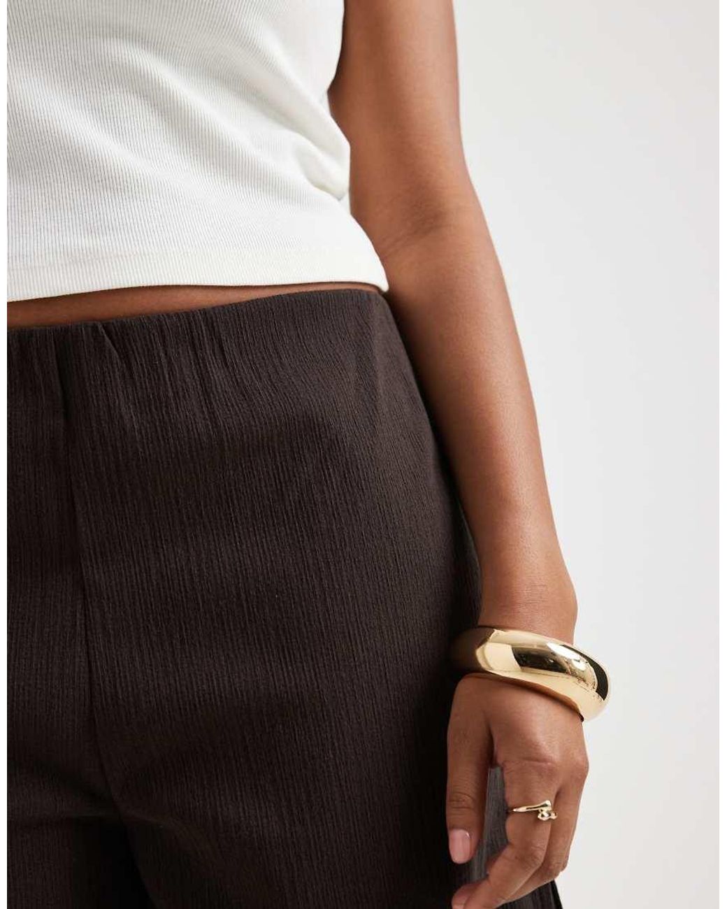 ONLY Black Textured Wide Leg Trousers