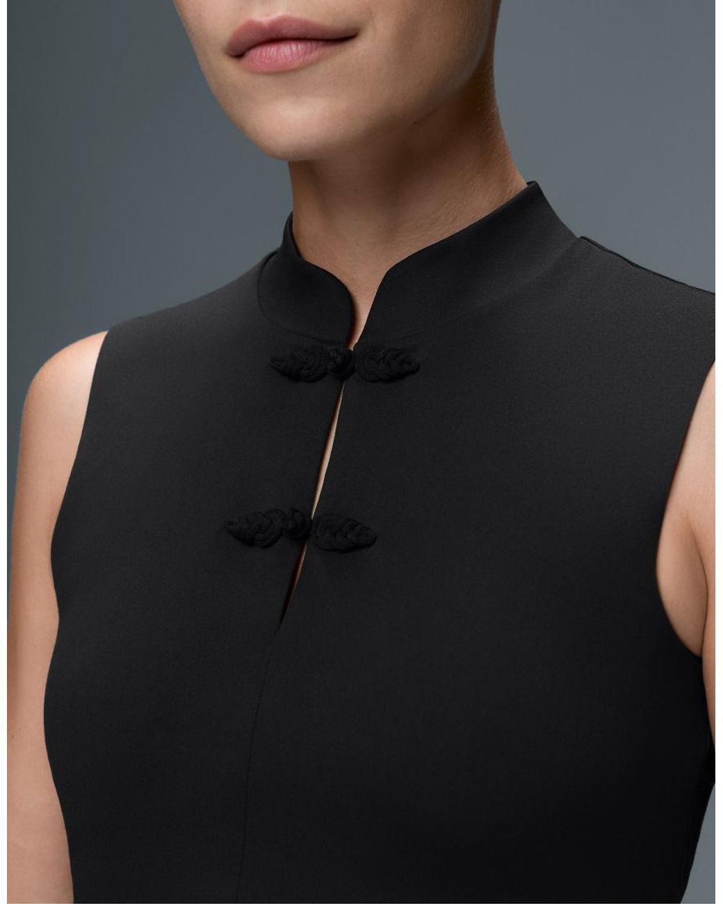 Oysho Blue Comfortlux Mandarin Collar Tank Top