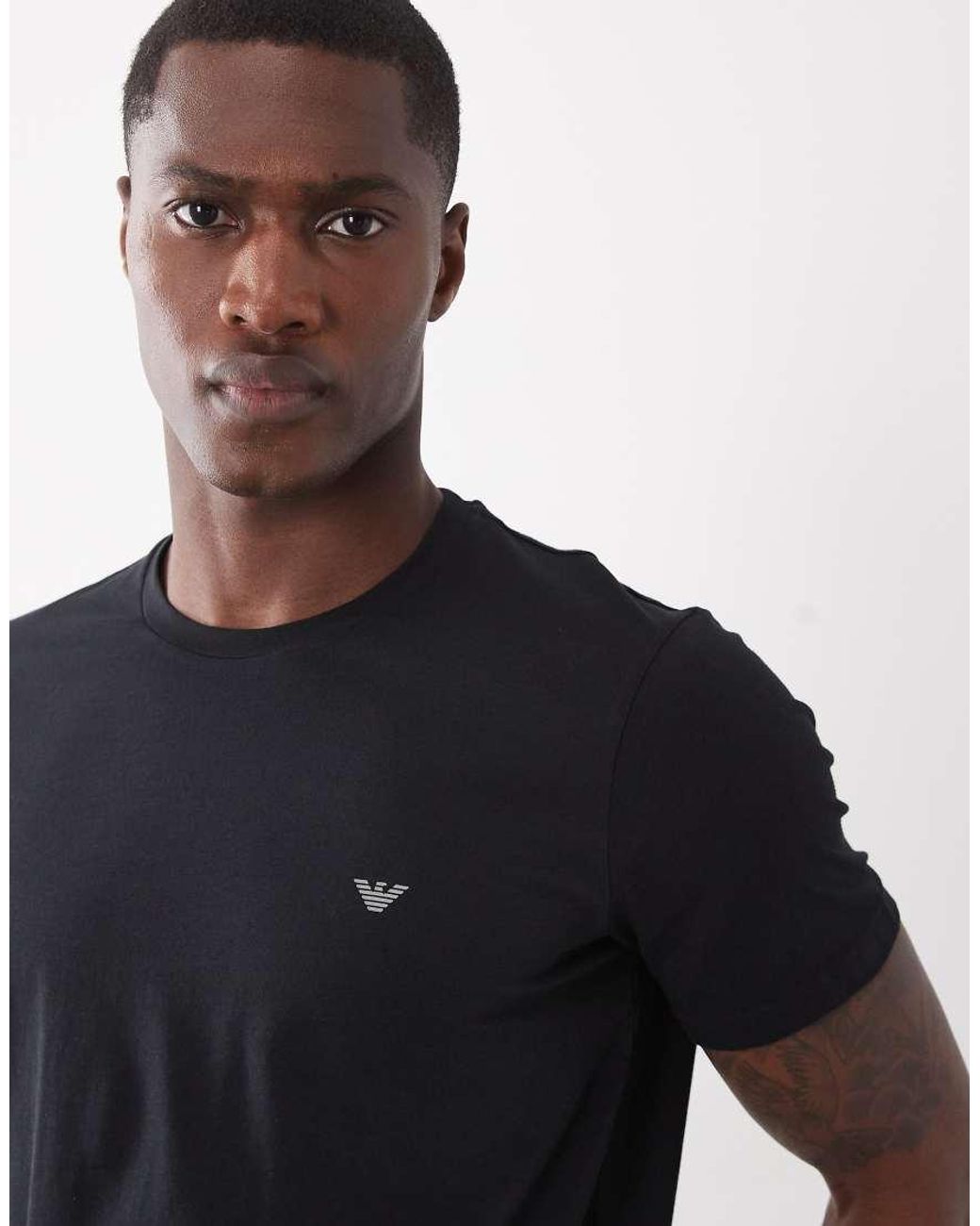 Emporio Armani Blue Bodywear 2 Pack Logo T-shirts for men