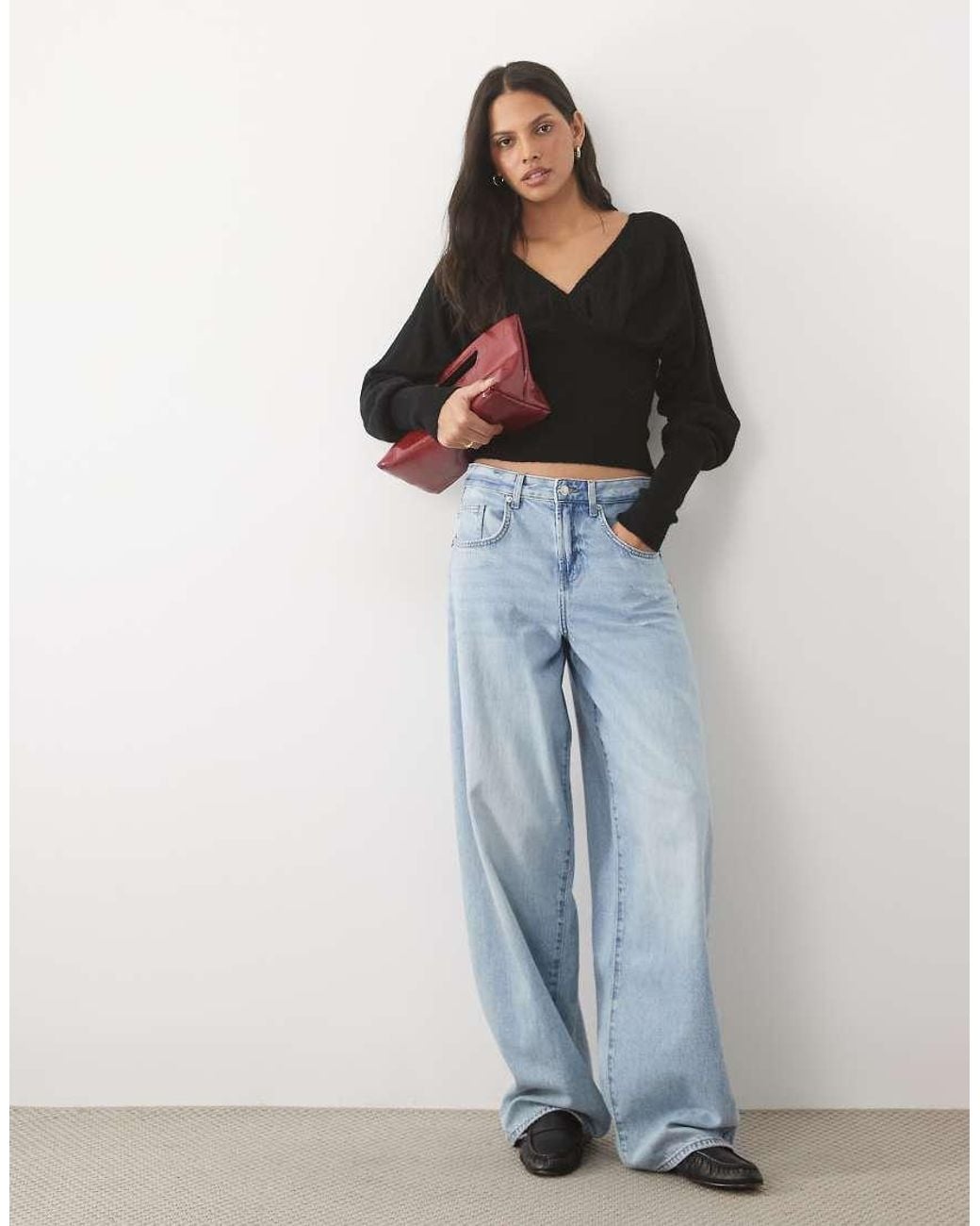 Cotton On Black Feather V Knit Top