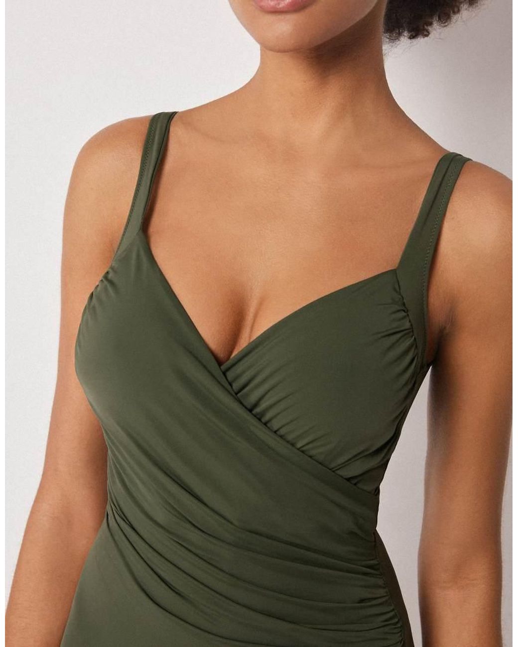 Calzedonia Green Swimsuit Elegant Draping