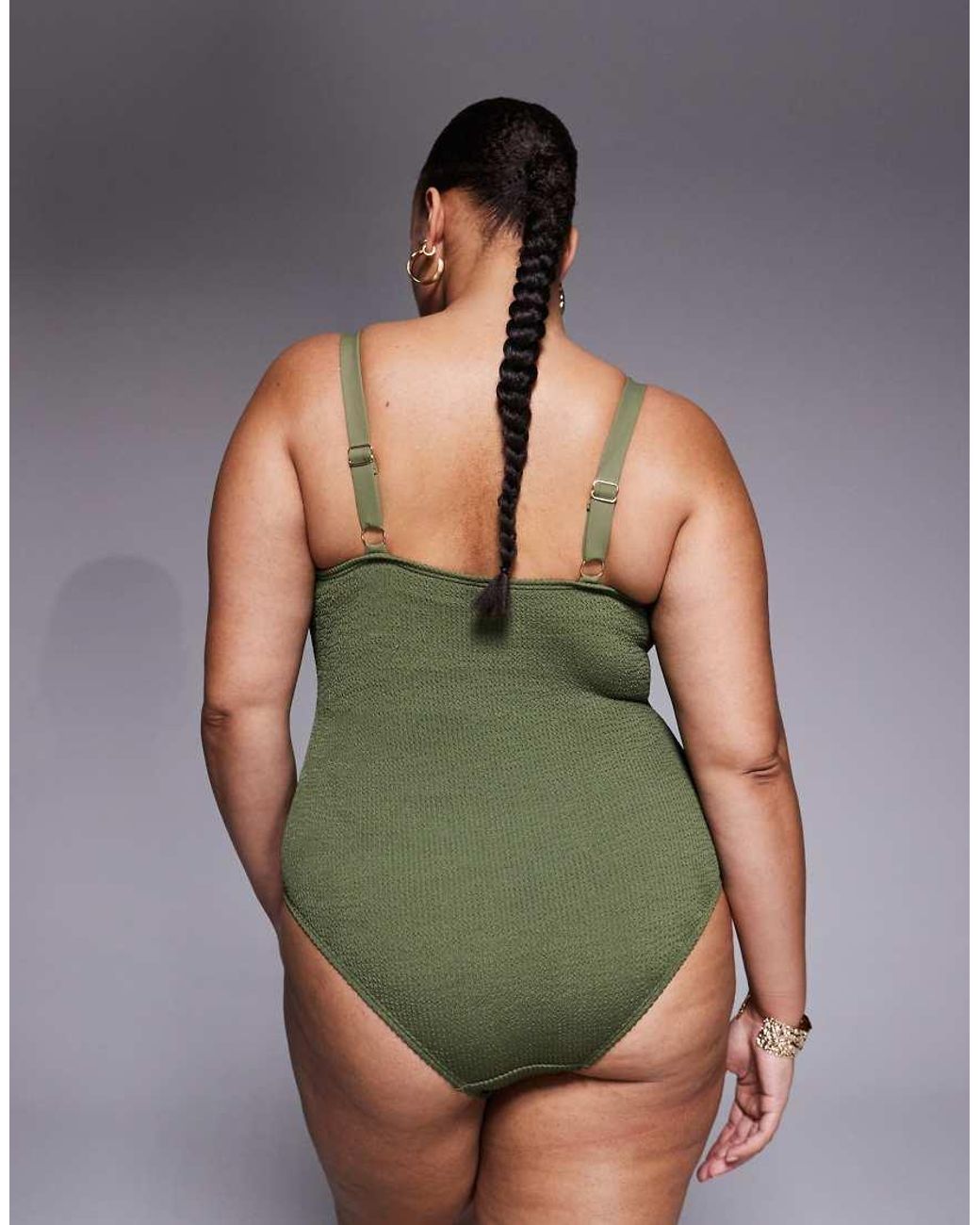 South Beach Green Crinkle Swimsuit