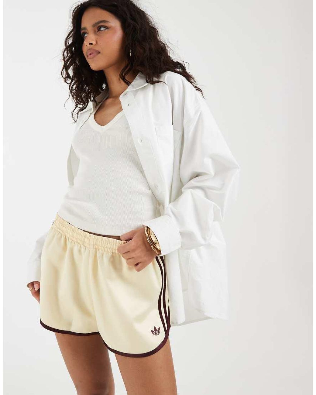 Adidas Originals Natural Three Stripe Sprinter Shorts