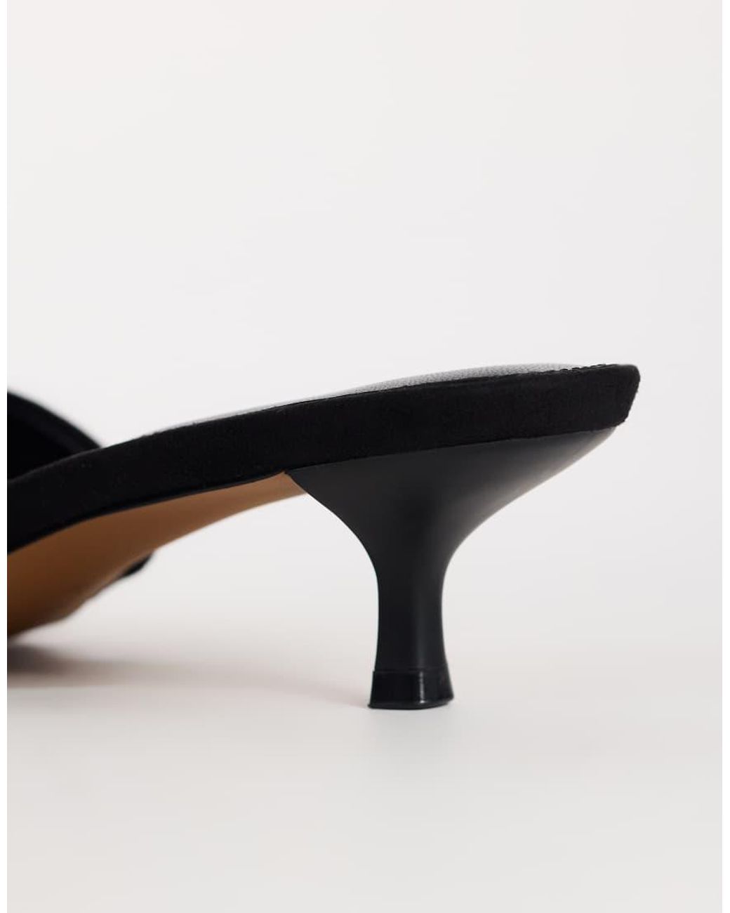 TOPSHOP Black Arthur Rounded Toe Mid Heel Mule