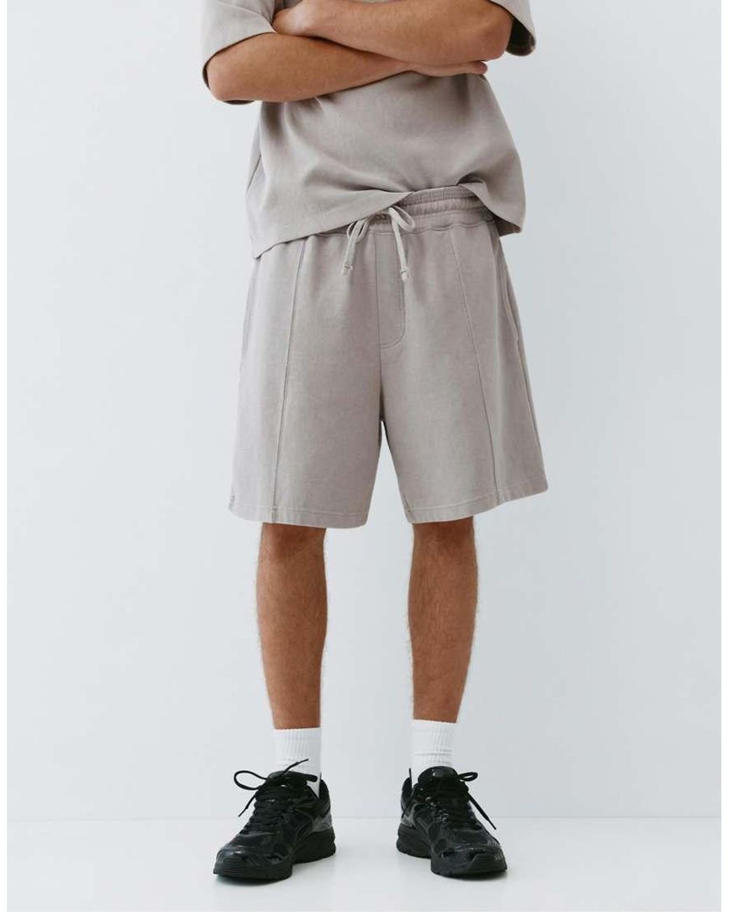 Bermuda Stile Joggers di Pull&Bear in White da Uomo
