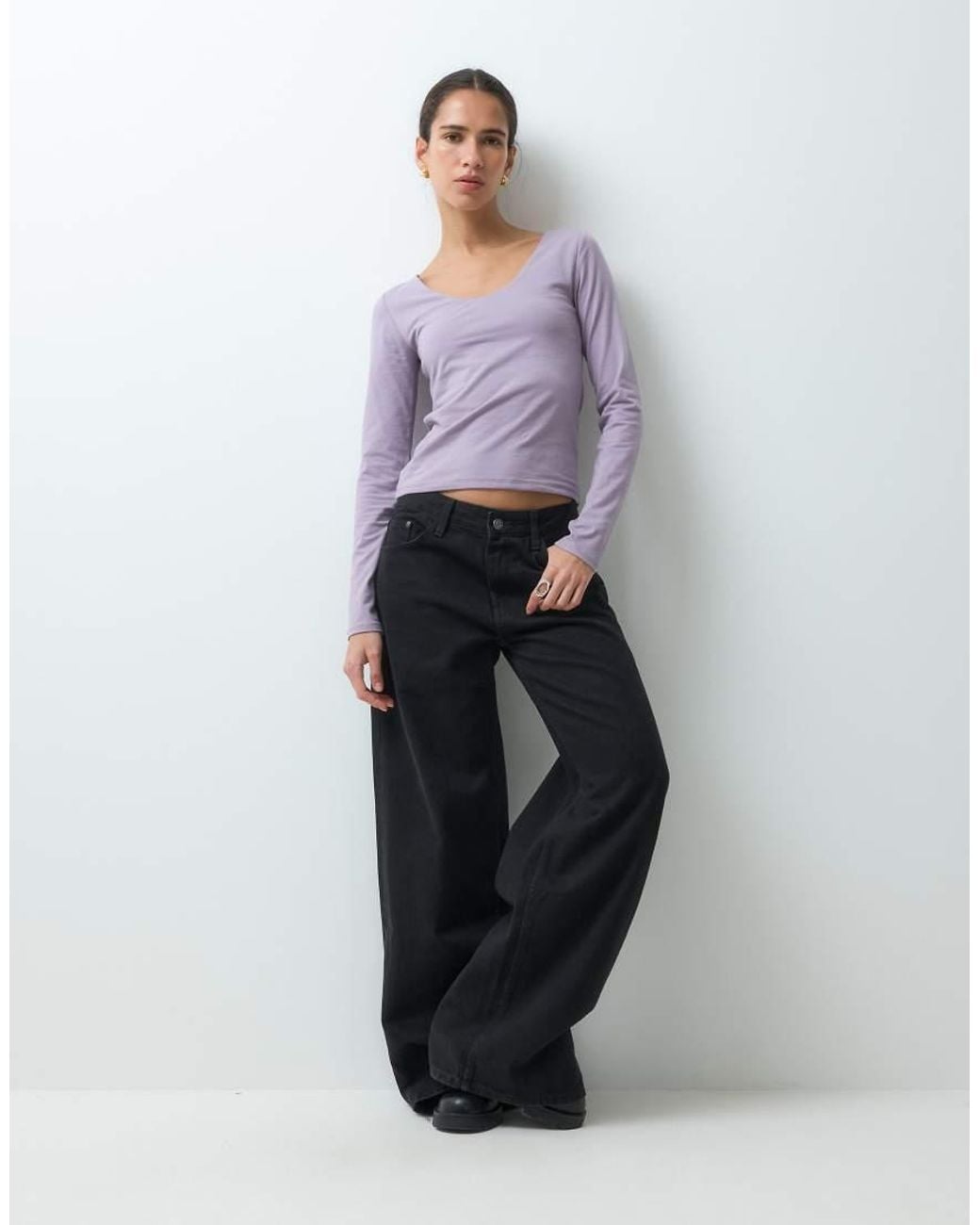 Gap Purple Long Sleeve Close Knit Top