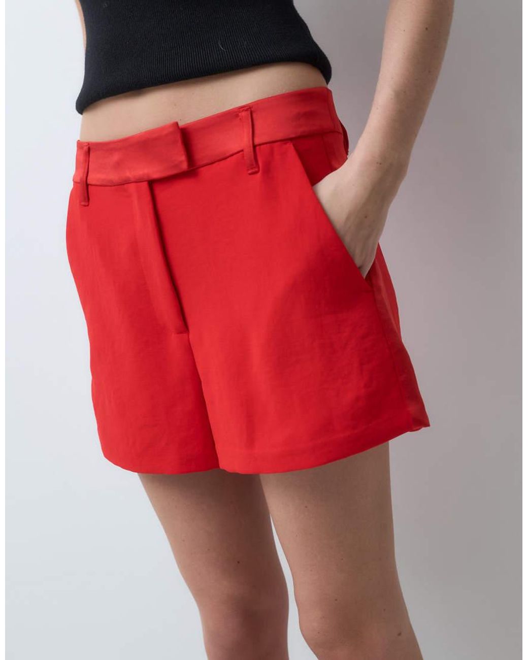 ASOS Red Tailo Tux Micro Shorts