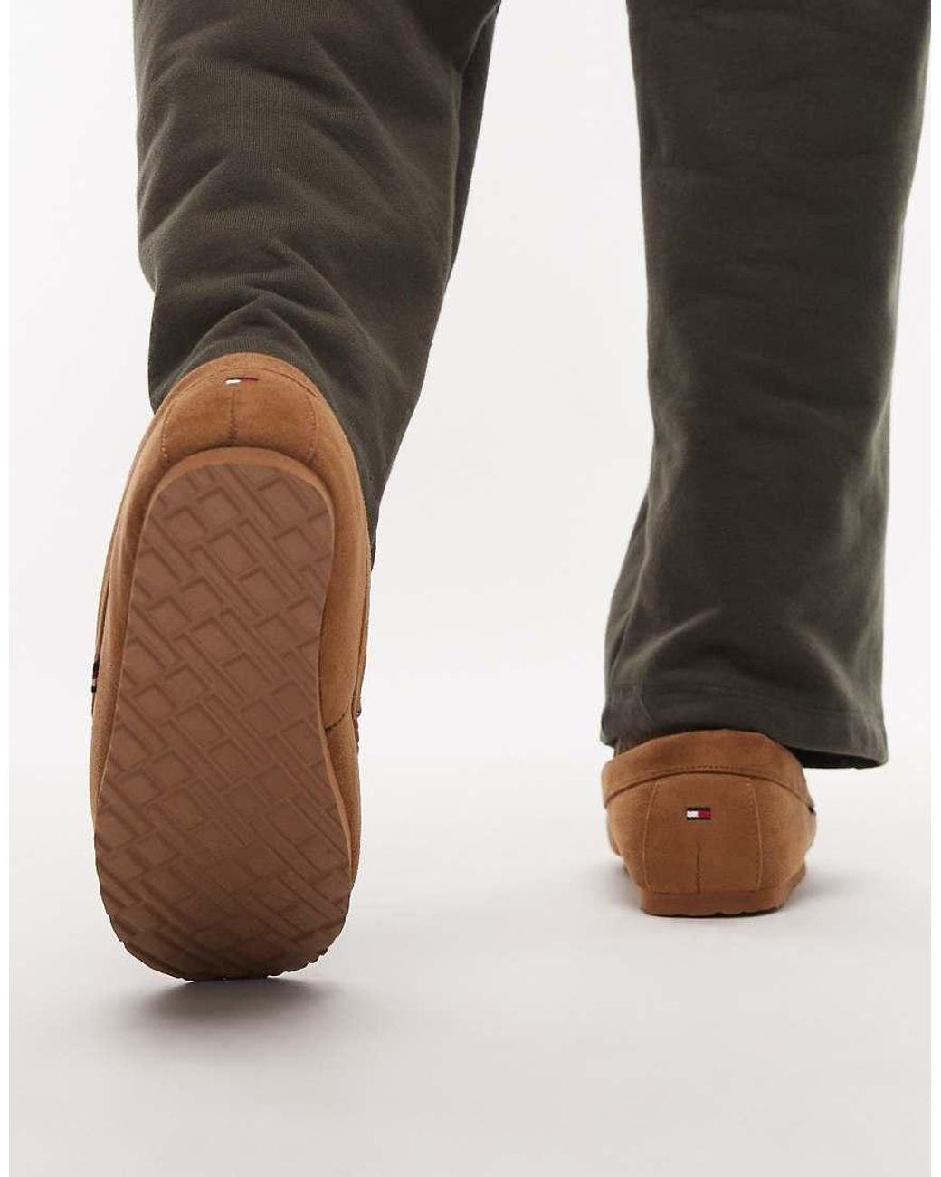 Tommy Hilfiger Black Moccasin Suede Slippers for men