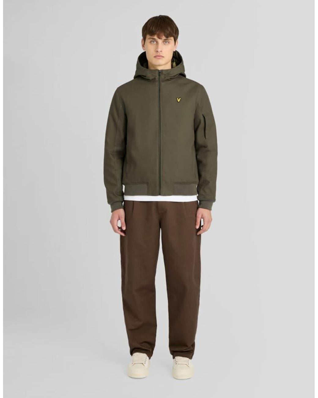 Lyle & Scott Green Mid Jackets Wadded Canvas Zip Through Jacket for men