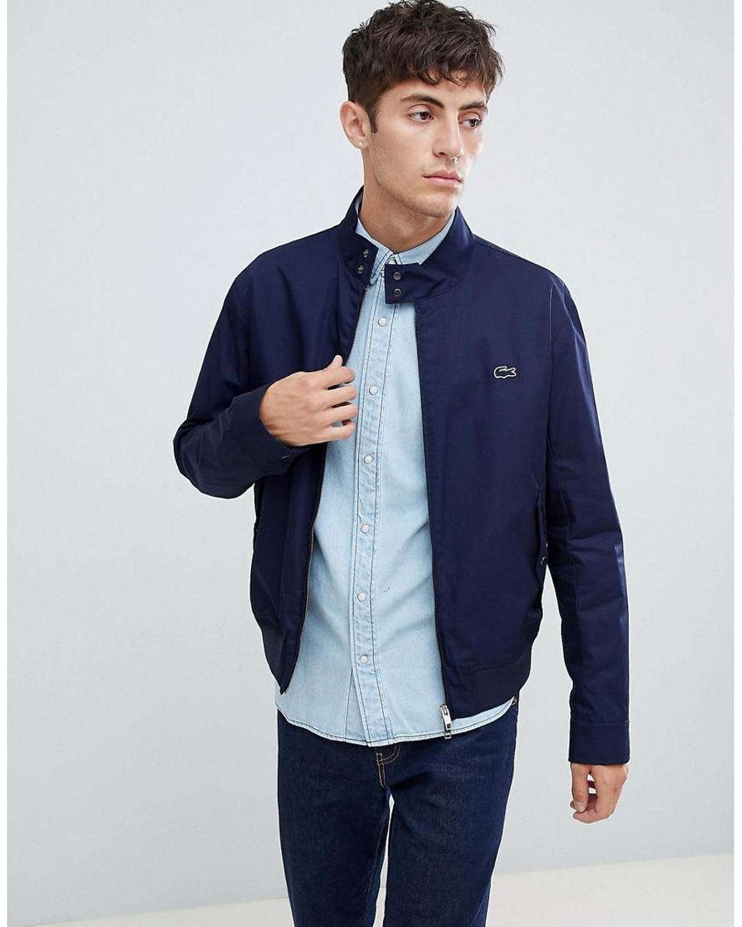 Lacoste Harrington Jacket in Blue for Men | Lyst UK