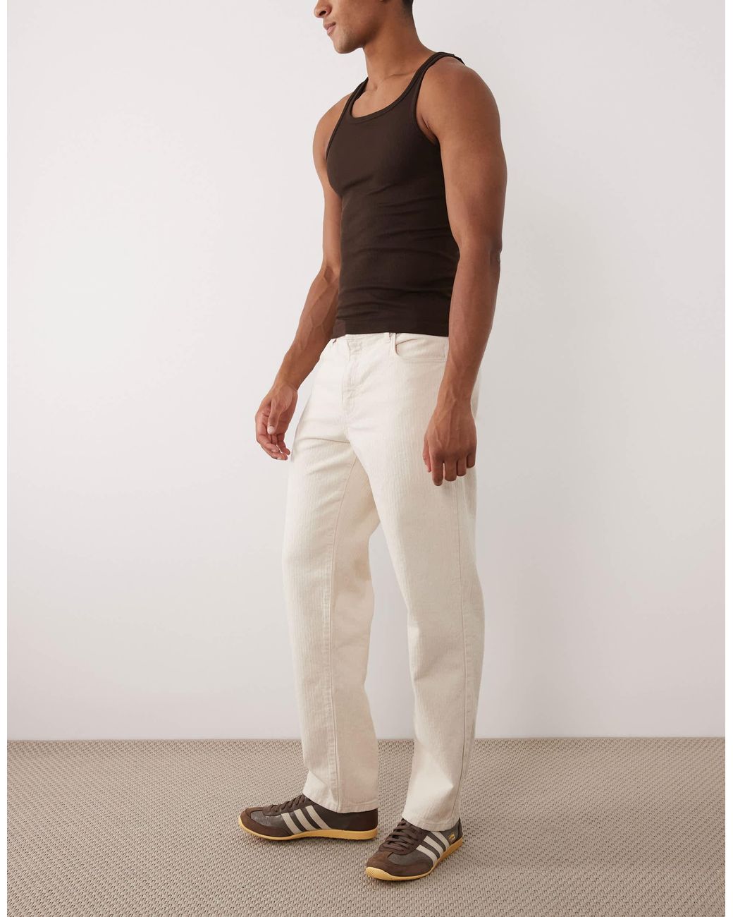 ASOS Natural Straight Trouser for men
